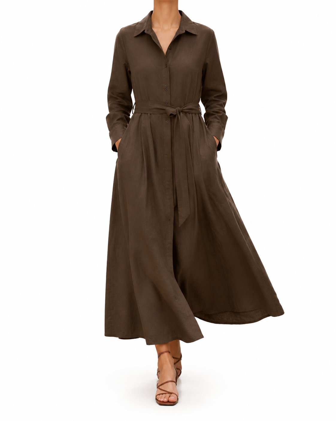 Vestido elegante de mujer de mangas largas
