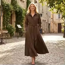 Vestido elegante de mujer de mangas largas
